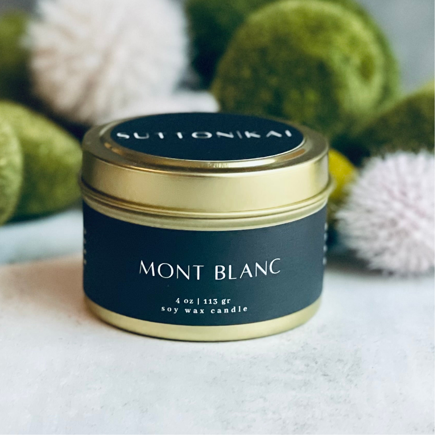 Mont Blanc Soy Wax Candle | 4oz Gold Travel Tin